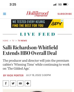 Salli Richardson-Whitfield Instagram - I can’t explain how much I love my @hbo @hbomax family. These last two years have been an amazing growing experience and to be able to produce and direct these two amazing shows is absolutely a gift. @winningtimehbo @gildedagehbo #womandirector #workingmom