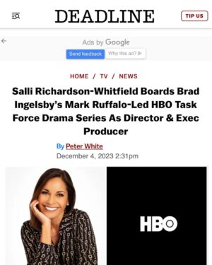 Salli Richardson-Whitfield Instagram - It looks like another exciting year is on the horizon. There is nothing better than working with an extraordinary Writer, and fantastic actors.  @hbo @hbomaxes