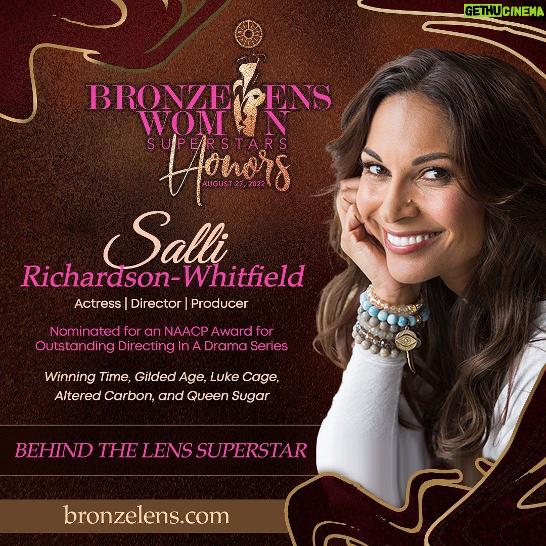 Salli Richardson-Whitfield Instagram - This week is starting out crazy busy. Not only have we started shooting for the second season of @writingtimehbo But I’m off to Atlanta to be honored for a one of my favorite film festivals @bronzelens . #godosgoodallthetime #directorslife
