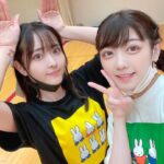 Sally Amaki Instagram - みずはんに誕生日プレゼントで貰ったお揃いのミッフィー🐇のシャツで練習😘 色違い💃🏻💃🏻 . #miffy #お揃い #idol