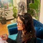 Salma Hayek Pinault Instagram - #owl #dog #sundayvibes