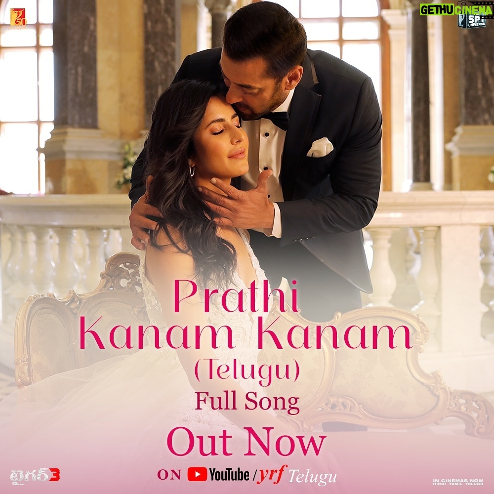 Salman Khan Instagram - #PrathiKanamKanam ❤️ పాట మీకోసం. #PrathiKanamKanam paata meekosam *link in bio* Watch #Tiger3 at your nearest big screen in Hindi, Tamil & Telugu. Book your tickets now *link in bio* @katrinakaif @therealemraan #ManeeshSharma @ipritamofficial @boselyricist @abhayjodhpurkar @vaibhavi.merchant @yrf #YRF50 #YRFSpyUniverse