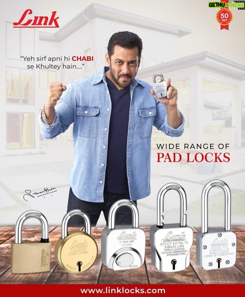 Salman Khan Instagram - My association with Link Locks continues… Atoot Rishta with LINK LOCKS. #Link_Locks @linklocksindia