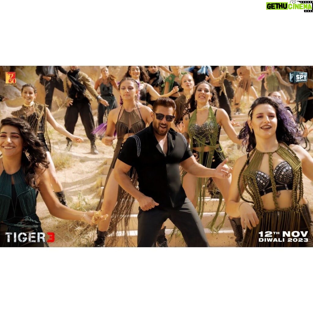 Salman Khan Instagram - Hope u liked the song…. #LekePrabhuKaNaam song out now *link in bio* #Tiger3 arriving in cinemas on 12th November. Releasing in Hindi, Tamil & Telugu. @katrinakaif | @therealemraan | #ManeeshSharma | @yrf | @ipritamofficial | @amitabhbhattacharyaofficial | @arijitsingh | @nikhitagandhiofficial | @vaibhavi.merchant | @madhankarky | @bennydayalofficial | @anushamani | @boselyricist | @anaitashroffadajania | #AlviraKhanAgnihotri | @ashley_rebello | @darshanjalan | #YRF50 | #YRFSpyUniverse