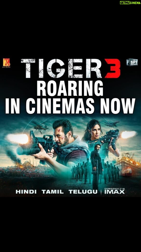 Salman Khan Instagram - Watch #Tiger3 at your nearest big screen in Hindi, Tamil & Telugu. Book your tickets now *link in bio* @katrinakaif | @therealemraan | #ManeeshSharma | @yrf | #YRF50 | #YRFSpyUniverse