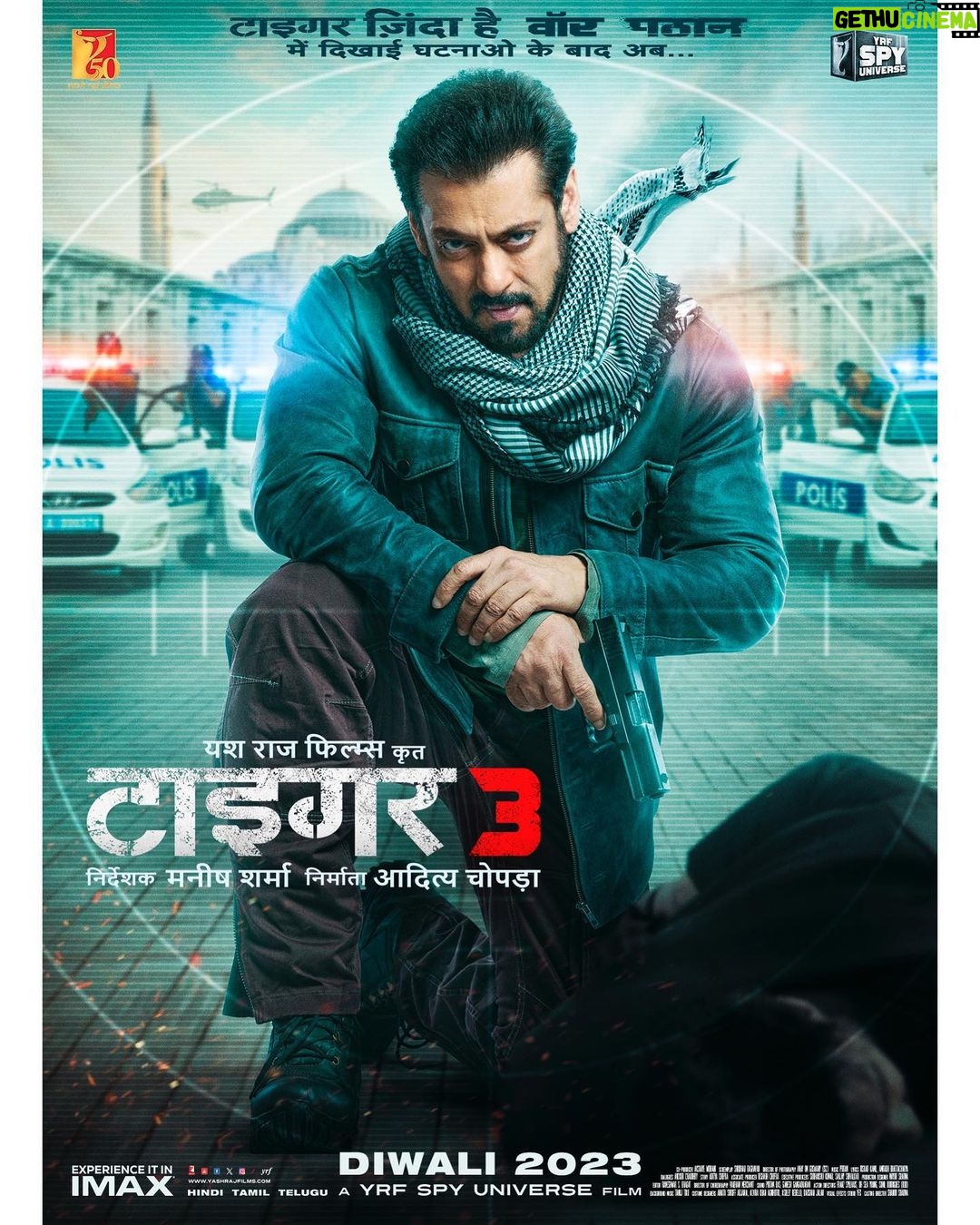 Salman Khan Instagram - Tiger aa raha hai. 16th October. #Tiger3Trailer Ready ho jao! 🔥 #5DaysToTiger3Trailer #Tiger3 arriving in cinemas this Diwali. Releasing in Hindi, Tamil & Telugu. @katrinakaif | #ManeeshSharma | @yrf | #YRF50 | #YRFSpyUniverse