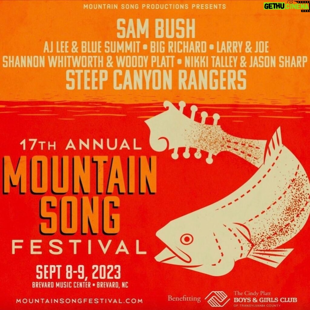 Sam Bush Instagram - Sam and band are headlining the 17th Annual @mountainsongfestival Friday, September 8th! Join the boys in Brevard, NC, surrounded by the beautiful Pisgah National Forest. This festival supports The Cindy Platt Boys and Girls Club of Transylvania County (@cindyplatt.bgc). September will be here before we know it, so get your tickets before it's too late! Tkts & info: https://www.etix.com/ticket/v/2157/mountain-song-festival?performance_id=8141559&country=US&language=en #sambush #sambushband #newgrass #bluegrass #mountainsongfestival #brevard #northcarolinda