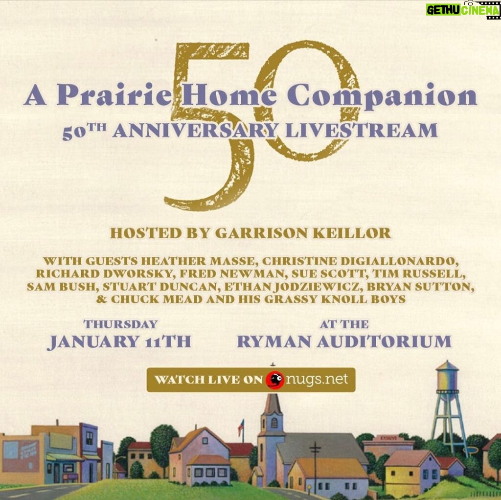 Sam Bush Instagram - NASHVILLE, TN! This Thursday, Jan 11th Sam is joining an incredible lineup of fellow musicians and friends for Garrison Keillor's "A Prairie Home Companion American Revival" at @theryman. This special 50th Anniversary of the show will be one to remember. Tickets are still available, but if you can’t attend in person, you can purchase a live stream ticket! The Ryman Tkts: https://www.ryman.com/event/2024-01-11-prairie-home-companion-at-7-30-pm Livestream Tkts: https://www.nugs.net/live-download-of-a-prairie-home-companion-ryman-auditorium-nashville-tn-01-11-2024-mp3-flac-or-online-music-streaming/35654-WEBCAST.html?fbclid=IwAR0CDRDXewv-UO05dXVaUsIGDZgHZdL4f0wm7X4tIfh1vVpIX45XMEavjtA #sambush #bluegrass #newgrass #sambushband #aprairiehomecompanionamericanrevival #theryman