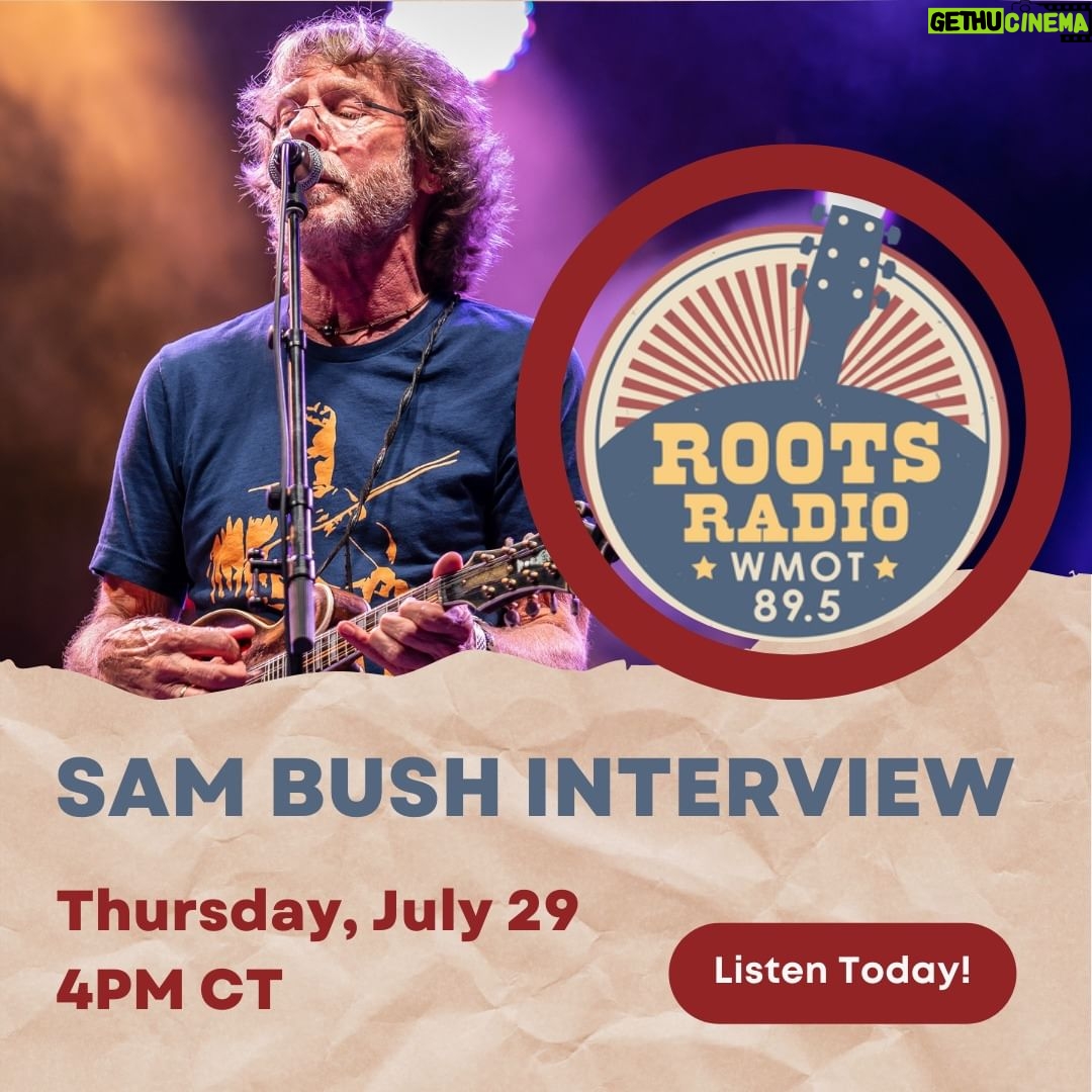 Sam Bush Instagram - Don't miss out on an exciting opportunity to catch Sam's exclusive live interview on @rootsradiowmot today! Set an alarm for 4pm CT to tune in when Sam takes the airways. If you're not near a radio, no worries! Thanks to the wonders of modern technology, you can still join in on the action. Head over to WMOT's website at https://www.wmot.org to listen to the interview from the comfort of your own device! #sambush #sambushband #newgrass #bluegrass #wmot