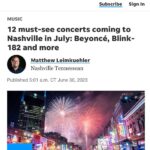 Sam Bush Instagram - You heard it here folks, MUST SEE! Sam and band will be at the @theryman next Thursday, July 6th for “Bluegrass Nights at The Ryman”! See you there. https://www.tennessean.com/story/entertainment/music/2023/06/30/12-must-see-july-concerts-in-nashville-beyonce-blink-182-and-more/70346301007/