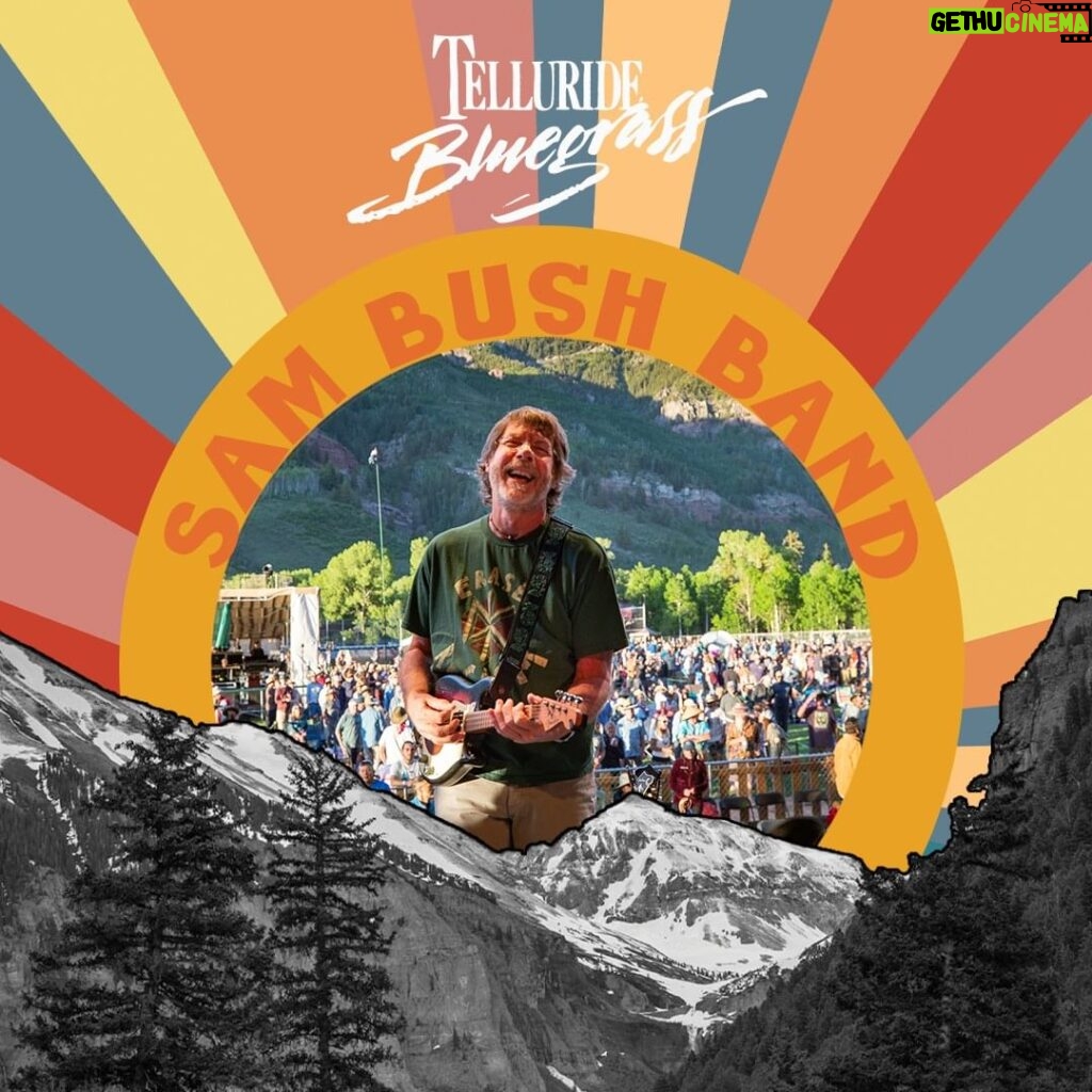 Sam Bush Instagram - The King returns for his 50TH YEAR at the Telluride Bluegrass Festival! Sam and band are coming back to the San Juan Mountains in beautiful Telluride, CO. Join Sam on @planet.bluegrass in June for this milestone year! More info can be found here: https://bluegrass.com/telluride #sambush #sambushband #newgrass #bluegrass #telluride #telluridebluegrassfestival #colorado