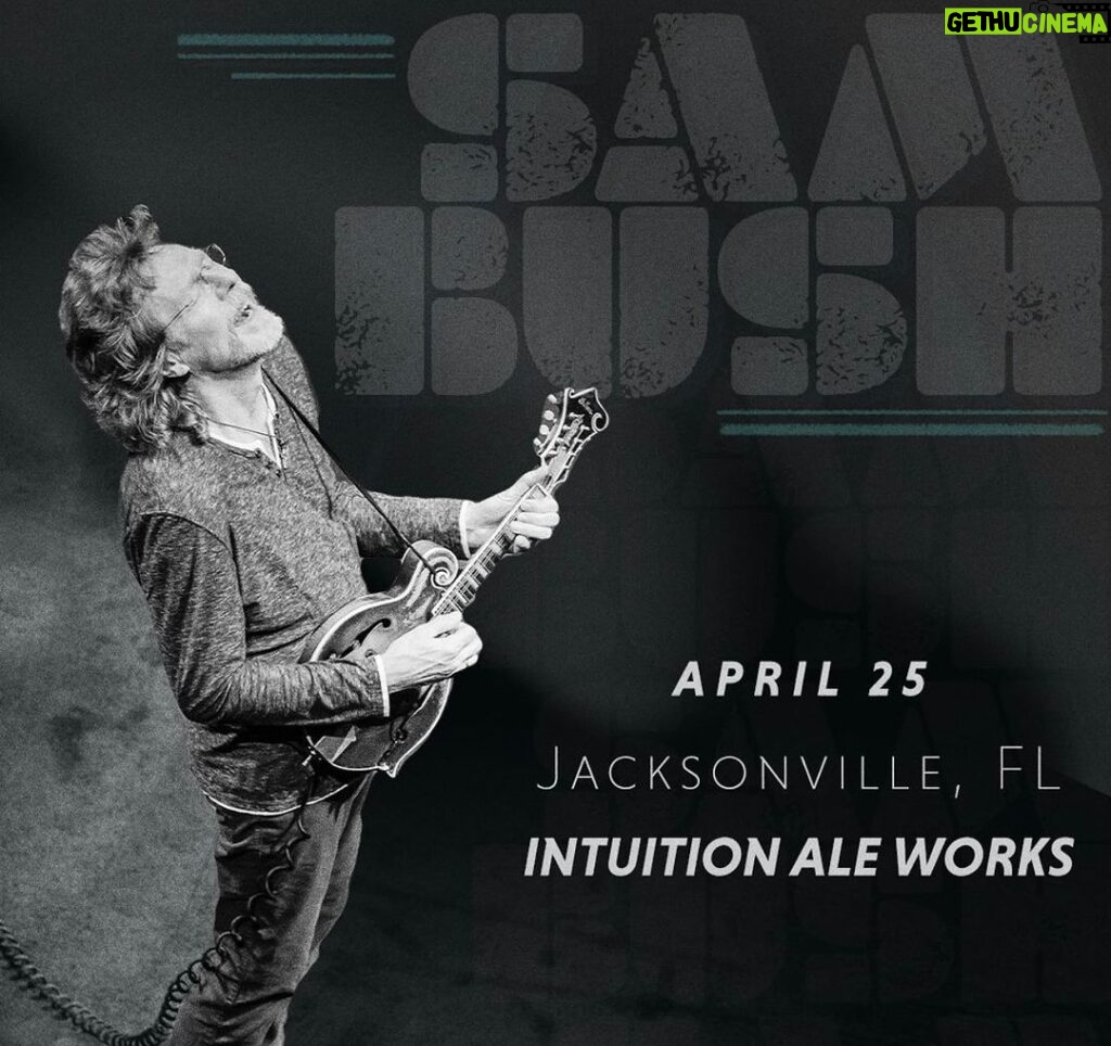 Sam Bush Instagram - Sam and the boys are taking over downtown Jacksonville, FL on Thursday, April 25th to jam at Bier Hall at @intuition_ale_works! All ages, tickets are on sale now! Tkts and info here: https://904tix.com/events/sam-bush-band-4-25-2024 #sambush #sambushband #newgrass #bluegrass #bierhall #intuitionaleworks #jacksonville #florida