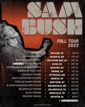 Sam Bush Instagram - Sam and band have your fall newgrass entertainment covered! Check out Sam’s upcoming tour dates, and secure your spot for a show near you. Several dates are already almost sold out, so there's no time to waste! Tkts and info: https://www.sambush.com/tour

#sambush #sambushband #newgrass #bluegrass #falltour