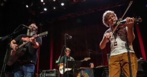 Sam Bush Instagram - A Saturday night well spent at the @franklintheatre! Sam and band performed on night 1 of 2 to record a live episode of @mountainstage for @npr Music for future airing. The talented musicians we were with couldn't have been better, with @steveearle, @elizabethcookforsheriff, @sarahleeguthrie, and @iamchrispierce! Photo by: @brewheadwv 

#sambush #sambushband #newgrass #bluegrass #mountainstage #franklintheatre #nprmusic #kathymattea #steveearle #elizabethcook #sarahleeguthrie #chrispierce