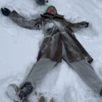 Sam Palladio Instagram – @riverthewhippet disturbing the peace and the snow angels in Nashville. #nashvillesnow #nashville