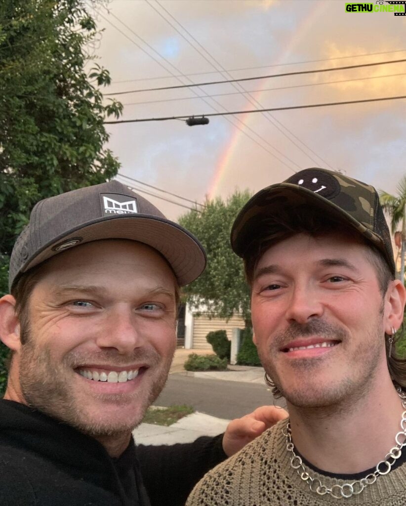 Sam Palladio Instagram - When your buddy @sampalladio shows up and a rainbow mysteriously appears! 🌈❤️