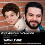 Samm Levine Instagram - Hey Sacramento! I’m coming to see you next weekend at @wizardworld (and I have it on pretty good authority my new best friend #JasonMomoa will be there too)! Come say hi! And don’t forget to use my discount code LEVINEWW to save on admission! #WizardWorldSacramento