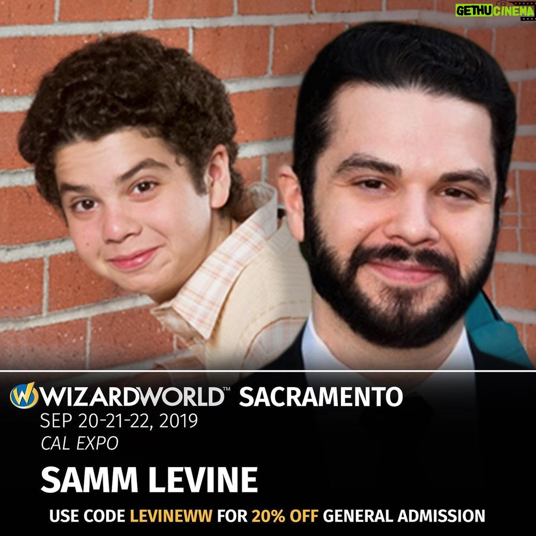 Samm Levine Instagram - Hey Sacramento! I’m coming to see you next weekend at @wizardworld (and I have it on pretty good authority my new best friend #JasonMomoa will be there too)! Come say hi! And don’t forget to use my discount code LEVINEWW to save on admission! #WizardWorldSacramento