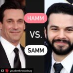 Samm Levine Instagram - Los Angeles! This Sunday at 4:20pm, I take on the greatest villain podcasting has ever known - Jon Hamm. (It’s ok, he’ll never see this, he doesn’t know how to use the internet.) Who will prevail?! (Probably one of the other guests.) ・・・ #Repost @youdontknowdoug ・・・ Samm Levine is on a hot streak, but will Jon Hamm bring him down? And what about Paget Brewster, Guy Branum and Dustin Ybarra? Find out in person Sunday at Dynasty Typewriter in LA or listen on Monday!