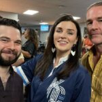 Samm Levine Instagram - Moments away from taking the stage @tmobilecenter for the @BigSlickKC show! Doing some quick last minute modeling shots with @weemissbea and @vanderjames before the show starts. (When you ask James to smile you only get Blue Steel.) #BigSlickKC #ChestHairDontCare T-Mobile Center