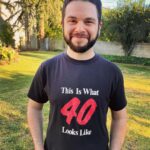 Samm Levine Instagram - I don’t have a whole lot of hand-me-downs from my father, on account of our height difference and his inability to part with things. But this shirt I straight up stole from him sometime around 1994. He received it in 1988, and I’ve been patiently waiting for the day when I could strut around in it in earnest. Today is that day. Thanks for the sweet duds, Pops. #ThisReallyIsWhatFortyLooksLike