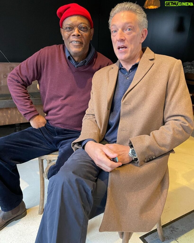 Samuel L. Jackson Instagram - When you know sharing the creative space with @vincentcassel would be DOPE if you ever got the chance & it turns out to be even DOPER!#Damagedmovie#meetingyourheroescanbefulfilling City of Edinburgh