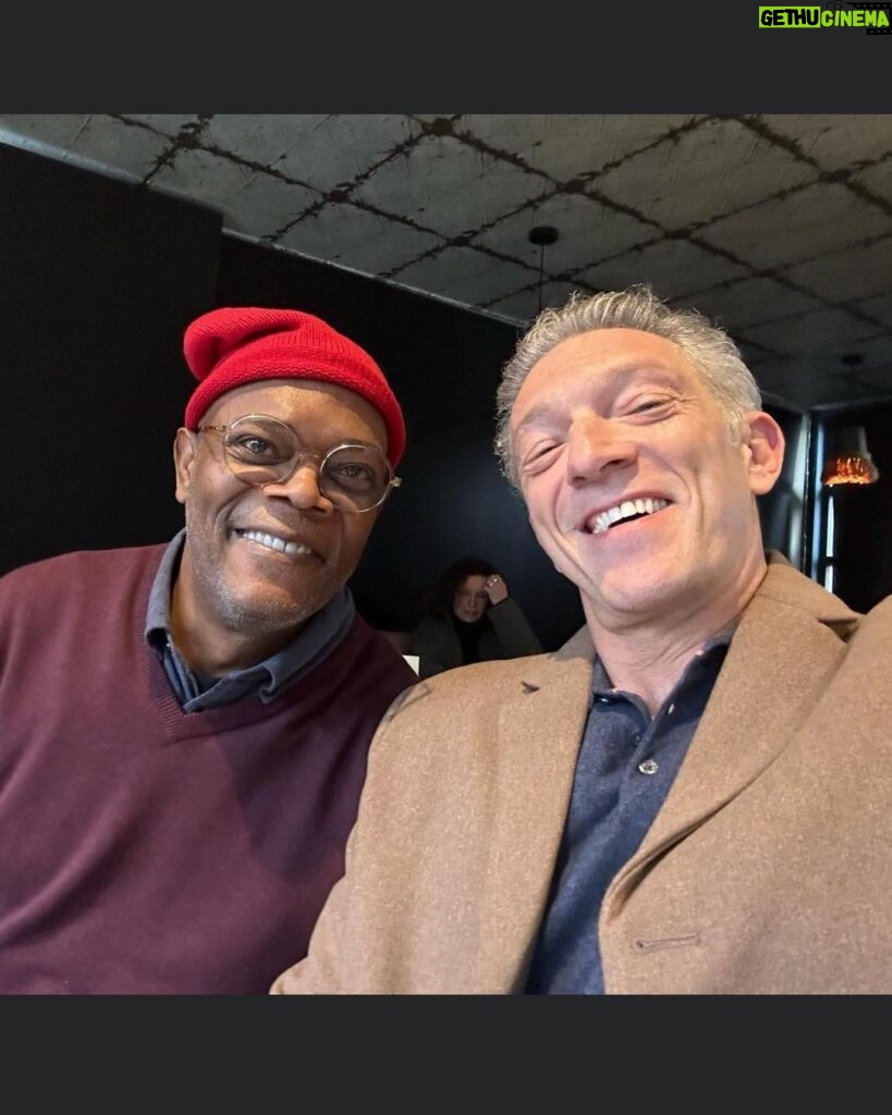 Samuel L. Jackson Instagram - When you know sharing the creative space with @vincentcassel would be DOPE if you ever got the chance & it turns out to be even DOPER!#Damagedmovie#meetingyourheroescanbefulfilling City of Edinburgh