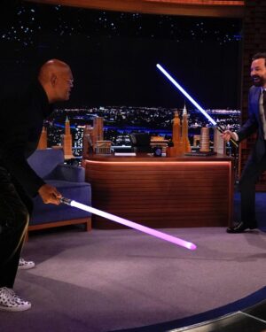 Samuel L. Jackson Instagram - Tune in tonight to @FallonTonight on @nbc to catch  @jimmyfallon and me talk about @thepianolessonplay @starwarsmovies and so much more! PC - Ralph Bavaro/NBC