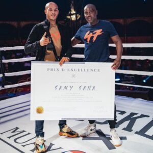 Samy Sana Instagram - Merci @muaythaigrandprix pour cette récompense honorifique.🙏🏼 #thechamp #s47s #lesangnapasfinidecouler🩸