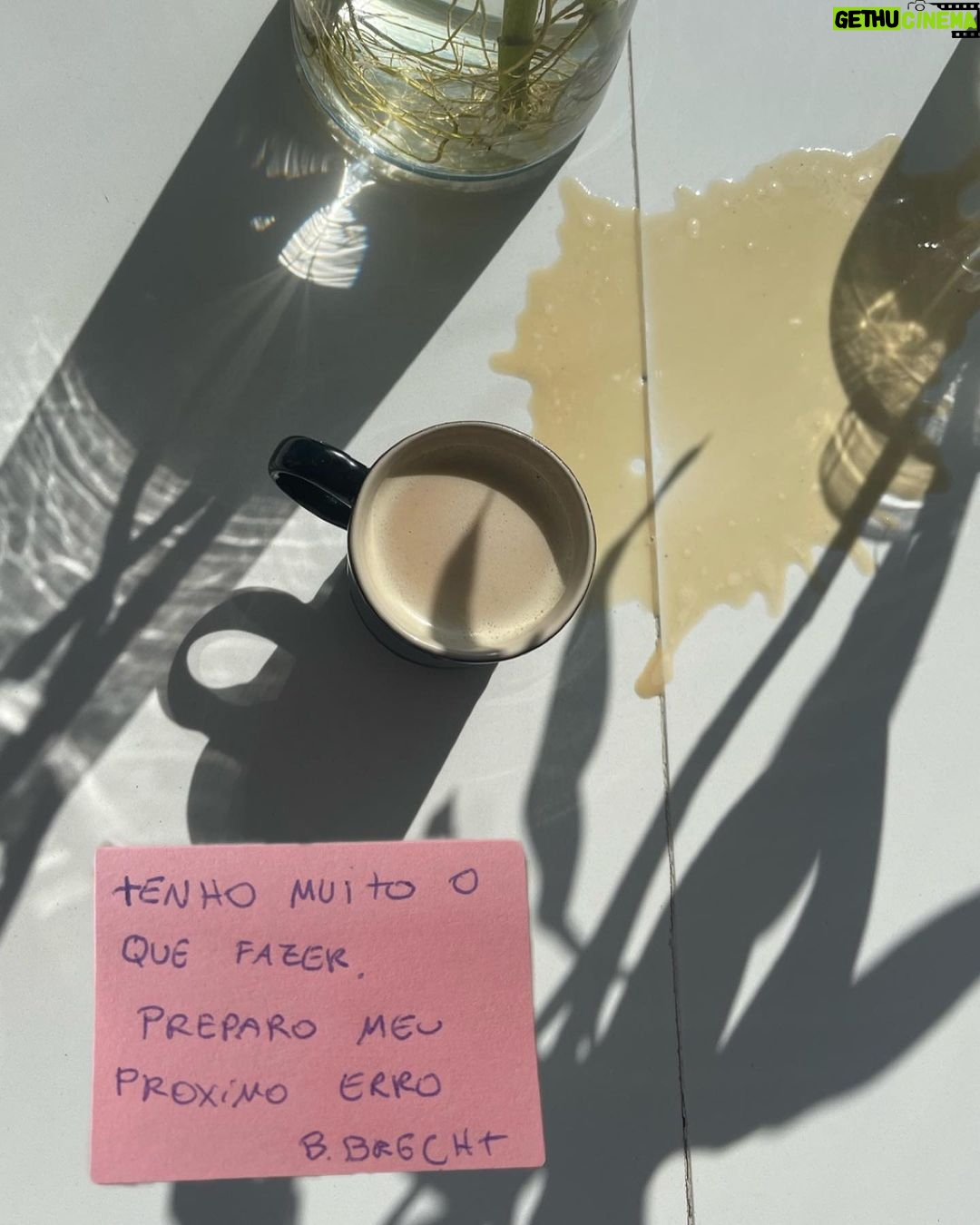Samya Pascotto Instagram - Diário - 4 de dezembro de 2023. - Podemos ser íntimos? 1- Derrubei café na bancada. Quem diria que um erro podia ser tão bonito? - a frase escutei no espetáculo “cabaré coragem” do grupo galpão. 2- Ainda sobre galpão, Lydia me desejou coragem. Achei que era isso mesmo a coisa mais bonita a se desejar a alguém nesse mundo. 3- “ o que eu quero é viver de uma maneira que me caiba. Ser forte e aconteça o que acontecer, viver do meu jeito.” - filme: na praia à noite sozinha. - Hong sang-soo. Ando fazendo maratonas de filmes coreanos com Matheus, e isso é uma das partes mais aguardadas dos meus dias. 4- Meio cansada de gente que acha que “gostar menos” é um tipo de vitória, fico me perguntando com quem eles comemoram quando ganham o prêmio… 5- Só eu, apreciando a vista, mesmo com miopia.