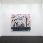 Sanford Biggers Instagram - 👁️ Manger, 2023 at @artbasel - @massimodecarlogallery Booth C9 “In his work titled Manger, Sanford Biggers presents a vibrant composition with interspersed darker hues. Biggers uses history as a malleable material, which he repurposes and reinterprets, connecting temporalities of the past and future in homage to the stories of objects while allowing for new conceptual possibilities - what the artists call "future ethnographies." Biggers positions himself as a collaborator of the past while also examining the current sociopolitical landscape. The Harlem-based artist repurposes antique quilts to explore their iconographic importance as a kind of secret language, delving into the long-debated historical narrative that such quilts signalled safe spaces along the Underground Railroad.” 📝 @massimodecarlogallery #studiosanfordbiggers #quilting #history
