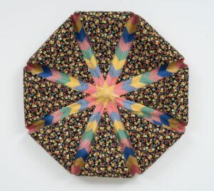 Sanford Biggers Instagram - Find me at booth A1 with @massimodecarlogallery for Frieze NYC 🙏🏿

“Soft Geometries, is the presentation of a solo project by New York-based conceptual artist Sanford Biggers.

At Frieze New York, Biggers unveils a survey of new vibrant sculptural quilts that defy traditional artistic boundaries. The new works included in Soft Geometries are part of Biggers’ Codex series, which are infused with a lexicon of layered histories and symbols drawn on an expansive array of references.

The Codex series include mixed media paintings and sculptures done directly on or made from pre-1900 antique quilts. This process, like linguistic code-switching, recognizes language plurality, as the quilts signal their original creator’s intent and the new layers of meaning given to them through Biggers’ artistic intervention.

Biggers uses history as a malleable material, which he repurposes
and reinterprets, connecting temporalities of the past and future in homage to the stories of objects while allowing for new conceptual possibilities – what the artists call “future ethnographies.” Materializing history, Biggers positions himself as a collaborator of the past while also examining the current sociopolitical landscape. Biggers repurposes antique quilts to explore their iconographic importance as a kind of secret language, delving into the long-debated historical narrative that such quilts signaled safe spaces along the Underground Railroad.” - @massimodecarlogallery 

📸: @daniel_greer 

1: Fire Flower, 2023
Antique quilt, assorted textiles Approx.
63 × 63 × 5 in
160 × 160 × 12.7 cm

3: Soft Geometry, 2023
Antique quilts, assorted textiles Approx.
38 x 38 in
96.5 × 96.5 cm

5: Boogie Down (BX Boogie Woogie), 2023
Antique quilts, birch plywood, gold leaf
59 3/8 x 31 1/2 x 14 7/8 in

#StudioSanfordBiggers #FriezeNY #NewYork #MASSIMODECARLO