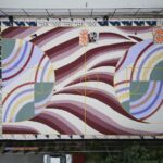 Sanford Biggers Instagram - Tremendous thanks to the @my_homecourt team, @jamileelacy, @pcgalleries, @elevated_thought and all the students who helped bring the work to the court 🏀 Let’s continue to celebrate the quilts that are our communities ✨ 📸 2,3: @katedelaney #studiosanfordbiggers #quilting #patchwork #community #history Providence, Rhode Island