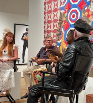Sanford Biggers Instagram - Outtakes from the weekend @petermarinoartfoundation 

🙏🏿 @bobcolacello for “Brunch With Bob” 
🍪 by @sweethaze.cakes 
📸: @baldwingallery 
@petermarinoartfoundation 

On view through August 13, 2022.

#studiosanfordbiggers #petermarinoartfoundation #sculptureart #quilting #history