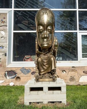 Sanford Biggers Instagram - The “Oracle” is now in 🌀 @andersonranchartscenter this summer.

#studiosanfordbiggers #oracle #cosmic #sculpture #hybrid #history #afrofuturism