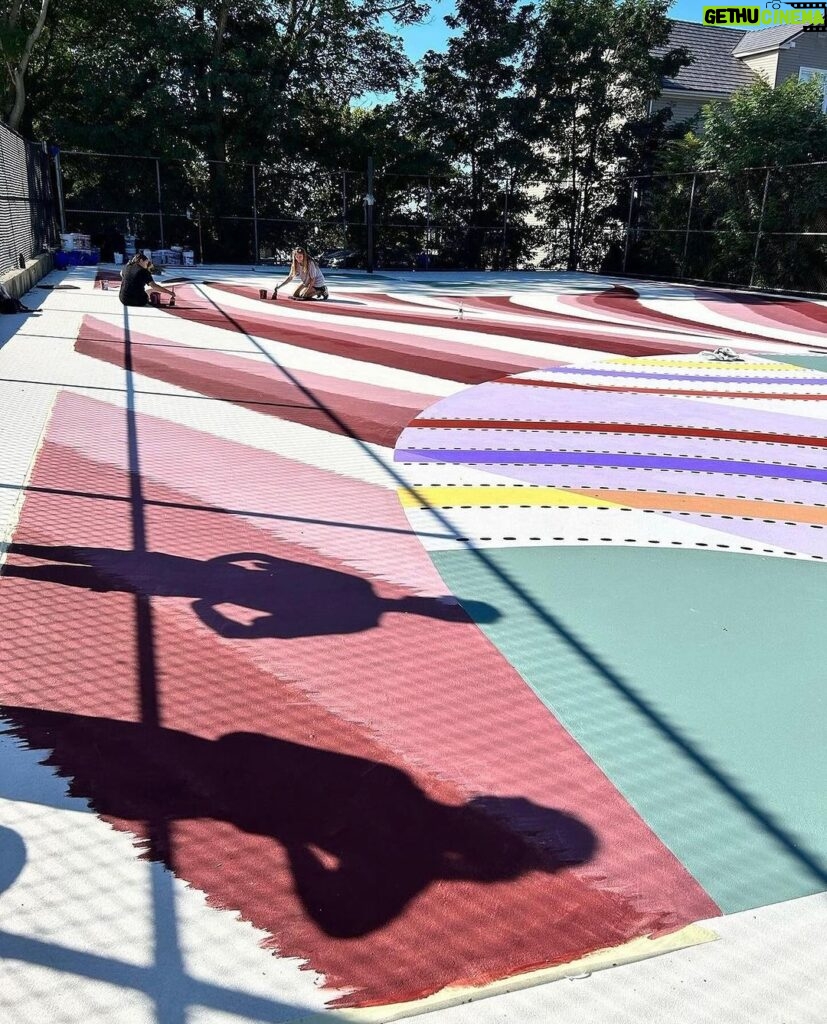 Sanford Biggers Instagram - Coming Soon @my_homecourt 🤫 Via @katemcn “Sneak peek of My HomeCourt's 2023 court mural designed by Sanford Biggers! Biggers will be in town tomorrow for a talk at RISD with MHC board member and this year's project curator Jamilee Lacy - you can register through the MHC website! Big thanks to our amazing production team at @elevated_thought #myhomecourt #sanfordbiggers #elevatedthought #providenceparks #artandbasketball #providencebasketball #providencerhodeisland Providence, Rhode Island