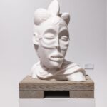 Sanford Biggers Instagram - The last day for Apollo at Expo Chicago @moniquemeloche 👁☁️ Apollo, 2022 White marble. 19 1/2 x 19 x 11 3/4 in 49.5 x 48.3 x 29.8 cm #studiosanfordbiggers #apollo #sculpture #mythology