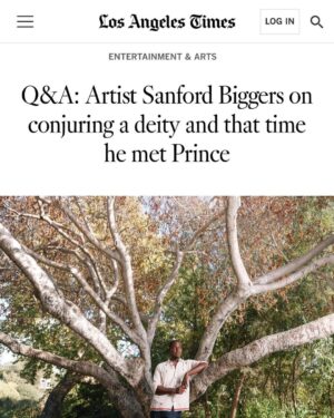 Sanford Biggers Instagram - 🙏🏿to @cmonstah for the beautiful interview for @latimes.
Thanks to @dania_maxwell for capturing the moment 📸 and @ocmamuseum for the invitation. 

#studiosanfordbiggers #ocma #latimes #sculpture