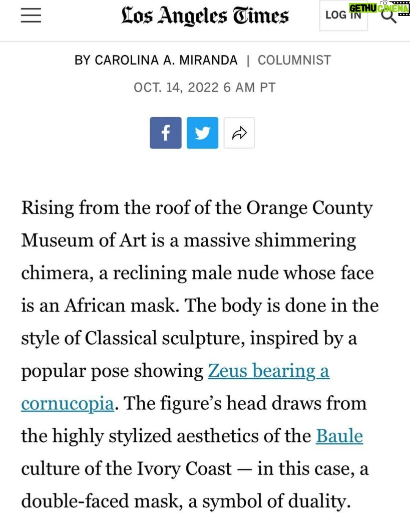 Sanford Biggers Instagram - 🙏🏿to @cmonstah for the beautiful interview for @latimes. Thanks to @dania_maxwell for capturing the moment 📸 and @ocmamuseum for the invitation. #studiosanfordbiggers #ocma #latimes #sculpture OCMA / Orange County Museum of Art