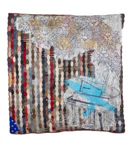 Sanford Biggers Instagram - ✨🙏🏿✨ @natalieelizabethweis @hyperallergic ‘Codeswitch’ is on view @speedartmuseum until June 26th. Blossom Study (2014), antique quilt, assorted textiles, acrylic, spray paint, 86 1/2 x 84 1/2 inches #studiosanfordbiggers #codeswitch #quilting #history #blackhistory #juneteenth #quiltart Speed Art Museum