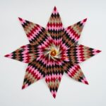 Sanford Biggers Instagram - Find me at booth A1 with @massimodecarlogallery for Frieze NYC 🙏🏿 “Soft Geometries, is the presentation of a solo project by New York-based conceptual artist Sanford Biggers. At Frieze New York, Biggers unveils a survey of new vibrant sculptural quilts that defy traditional artistic boundaries. The new works included in Soft Geometries are part of Biggers’ Codex series, which are infused with a lexicon of layered histories and symbols drawn on an expansive array of references. The Codex series include mixed media paintings and sculptures done directly on or made from pre-1900 antique quilts. This process, like linguistic code-switching, recognizes language plurality, as the quilts signal their original creator’s intent and the new layers of meaning given to them through Biggers’ artistic intervention. Biggers uses history as a malleable material, which he repurposes and reinterprets, connecting temporalities of the past and future in homage to the stories of objects while allowing for new conceptual possibilities – what the artists call “future ethnographies.” Materializing history, Biggers positions himself as a collaborator of the past while also examining the current sociopolitical landscape. Biggers repurposes antique quilts to explore their iconographic importance as a kind of secret language, delving into the long-debated historical narrative that such quilts signaled safe spaces along the Underground Railroad.” - @massimodecarlogallery 📸: @daniel_greer 1: Fire Flower, 2023 Antique quilt, assorted textiles Approx. 63 × 63 × 5 in 160 × 160 × 12.7 cm 3: Soft Geometry, 2023 Antique quilts, assorted textiles Approx. 38 x 38 in 96.5 × 96.5 cm 5: Boogie Down (BX Boogie Woogie), 2023 Antique quilts, birch plywood, gold leaf 59 3/8 x 31 1/2 x 14 7/8 in #StudioSanfordBiggers #FriezeNY #NewYork #MASSIMODECARLO FriezeNewYork