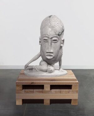 Sanford Biggers Instagram - 👁️ The Soothsayer (2019-2023)  on view at @marianneboeskygallery’s 509 W 24th Street location ✨

“The latest work in Biggers's Chimera series, The Soothsayer juxtaposes Classical western statuary with African masks, revealing the complexities, contradictions, and affinities between diverging cultural traditions.” @marianneboeskygallery 

#studiosanfordbiggers #sculpture #Chimera
#Soothsayer #marianneboeskygallery