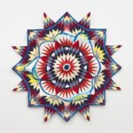 Sanford Biggers Instagram - 👁️Lotus Nova (2023) on view at @marianneboeskygallery’s 509 W 24th Street location. “Continuing two longstanding motifs in the artist’s practice—the use of antique quilts and invocation of traditional Buddhist symbols—Lotus Nova probes the confluences between two diverse philosophies/materialities of thought outside the dominant Western lens. The ripples and brushstrokes across the surface of the piece signify a corresponding rippling of historical spacetime: bringing together vernacular resistances against slavery with a transcendental philosophy from the other side of the world, Biggers refuses to take history as static, consistently reimagining and reorienting the past in the hope for a better, more connected future.” - @marianneboeskygallery #lotus #quilt #quilting #history #studiosanfordbiggers #MarianneBoeskyGallery Marianne Boesky Gallery