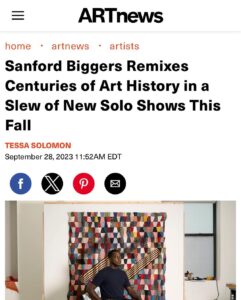 Sanford Biggers Instagram - I’m delighted to share this article from @artnews! A big thanks to ✏️ @tessa.sol, 📸 @christophergarciavalle, and to all of you have come out to support my shows at @moniquemeloche and @marianneboeskygallery these last few weeks 🙏🏿