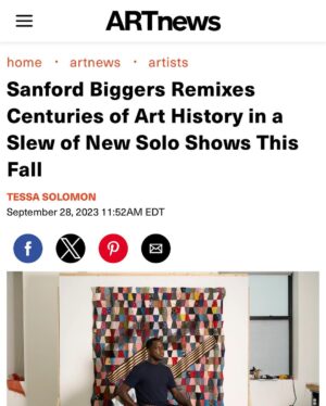 Sanford Biggers Instagram - I’m delighted to share this article from @artnews! A big thanks to ✏️ @tessa.sol, 📸 @christophergarciavalle, and to all of you have come out to support my shows at @moniquemeloche and @marianneboeskygallery these last few weeks 🙏🏿
