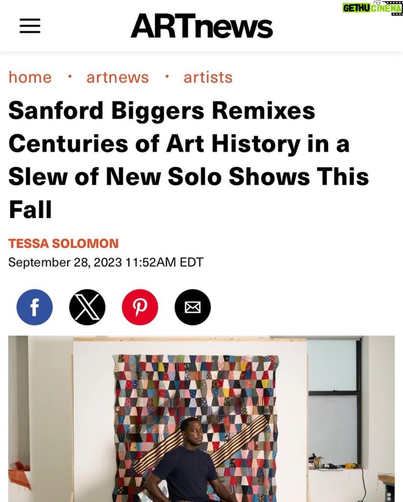 Sanford Biggers Instagram - I’m delighted to share this article from @artnews! A big thanks to ✏️ @tessa.sol, 📸 @christophergarciavalle, and to all of you have come out to support my shows at @moniquemeloche and @marianneboeskygallery these last few weeks 🙏🏿