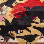 Sanford Biggers Instagram – 🚨Slow Murder… coming soon🚨
Via @marianneboeskygallery “Marianne Boesky Gallery is pleased to present Meet Me on the Equinox, a solo exhibition of new work by New York-based conceptual artist Sanford Biggers. Biggers’s third solo exhibition with the gallery, Meet Me on the Equinox features new works from the artist’s quilt-based Codex series, sculptural Chimera series, and a site-specific anamorphic drawing. A foray into the origin of myth and the malleability of historical narrative, the exhibition blurs the boundaries between seemingly disparate elements of Biggers’s practice as the convergence of pattern, material, and allegory sets the stage for the creation of novel, discordant, and subjective mythologies.
Sanford Biggers: Meet Me on the Equinox will be on view in New York September 7 – October 14.”
Slow Murder, 2023, antique quilts, assorted textiles, mixed media
#studiosanfordbiggers #quilting #history #codex #equinox #MarianneBoeskyGallery