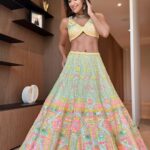 Sangita Patel Instagram - Okay, going out for 2 hours 🤷🏽‍♀️😂 Out of my comfy clothes into this VIBRANT lehenga 🥰 As Navaratri celebration will be in full force this weekend, just over midpoint of the nine days of celebrating Goddess Maa Durga, The victory of good over evil ❤️ The energy and courage to overcome any difficult situation ❤️ Heck ya! I have a lot to be grateful for and tonight means taking a beat to feel the love and joy 🥰 And umm, how INSANE is this @lotusbloomofficial lehenga just wow! Wow! The colours 🌈 Sending you all the energy of Goddess Durga ❤️ #Navarati #blessings #Lehenga