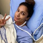 Sangita Patel Instagram - I feel like a marshmallow! I would say this is the best selfie I’ve taken…even though it looks like I took a good southpaw hook😊 Surgery took 4 hours, eek rather than two, made me nervous that there was more involved but it went really well - now we wait for the pathology report. THANK YOU to the incredible team at Toronto Western you took such good care of me from the moment I arrived to leaving. Nurse Layna made me giggle she said I look 31 😊 My surgeon was absolutely the best, his kindest put me at ease before the surgery. He is the only Canadian doc who does the TOETVA (Transoral endoscopic thyroidectomy vestibular approach) which is through the mouth and not the neck - insane technology. Success, hope to heal quickly, hit the gym, have a Big Mac, lol And thank you for the love, it’s uplifting. Means a lot ❤️ #SurgeryComplete #SuckerIsOut