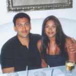 Sangita Patel Instagram – This photo was taken an hour before I said YES 💍 
I just got my Engineering degree the day before and then Sam whisked me away to Bahamas. Little did I know he had already met with my family and asked for their blessing 🥰 (my sisters kept a secret from me, how dare they 😂)

Sam got on one knee (same height as me when he kneels😊) I was complaining about the bugs on the beach and missed the whole ‘will you marry me’ I’m pretty sure I said Holy 💩 

20 YEARS! 
The moments, 
the memories, 
the ride….what 👏🏽 an 👏🏽 incredible 👏🏽 ride!

I think the best way to explain the carousel is K-I-S-S-I-N-G nursery rhyme, remember?!
First come love ❤️ 
then comes marriage 💍
Then came Ava and Shyla in a baby carriage 🍼
Oh and Indie 🐶 

Happy 20th Anniversary Sam (still checking you out, hubba hubba 😉❤️ 

#20thWeddingAnniversary #Myjoy #Mylife #laughter